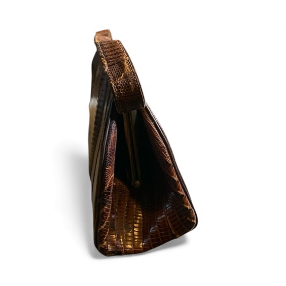 Vintage Brown Textured Clutch (item#b130) - Picture 5 of 7